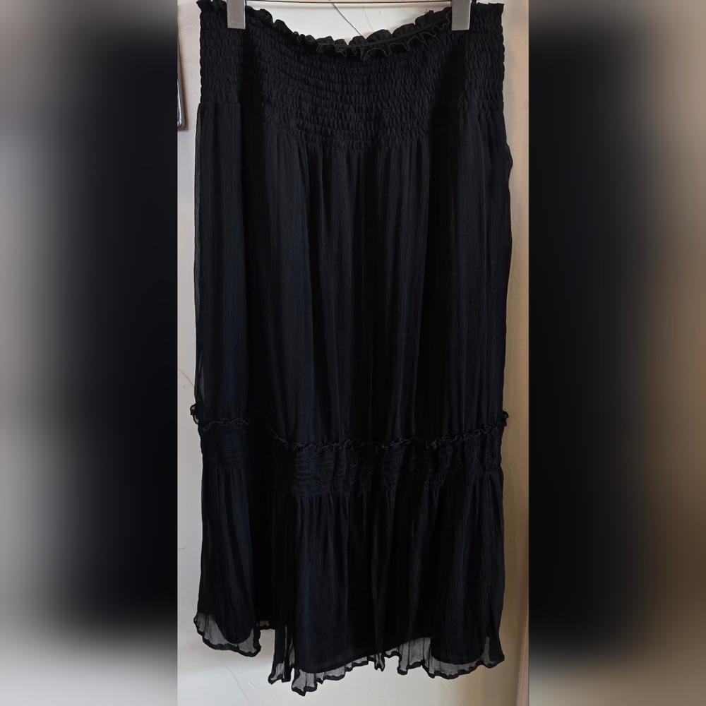 INC International Concepts 100% Black Maxi Skirt Women's 8